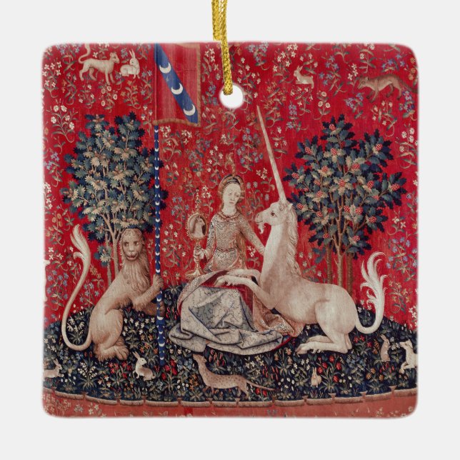 Ornement En Céramique Lady and Unicorn Medieval Tapestry Sight (Devant)