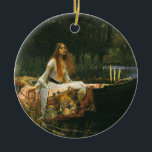 Ornement En Céramique Lady Shalott On Boat par John William Waterhouse<br><div class="desc">The Lady of Shalott (On Boat) (1888) de JW Waterhouse est un portrait vintage de l'époque victorienne pré-Raphaelite. Une femme flotte dans un bateau sur une rivière en direction du château de Camelot. Une ballade de matière arthurienne largement basée sur des sources médiévales par le poète anglais Alfred, Lord Tennyson....</div>
