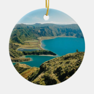 Ornement En Céramique Lagoa font Fogo, Açores