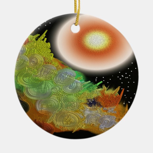 Ornement En Céramique Laissé il y ait abrégé sur lumière (Devant)