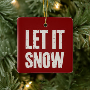 Ornement En Céramique Laissez tomber la neige Rétro Noël Famille Corresp