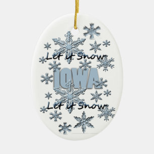 Ornement En Céramique Laissons couler l'ornement de Noël de l'Iowa