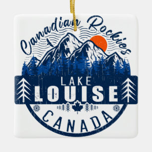 Ornement En Céramique Lake Louise Canada Vintage Rétro Sunset Souvenir