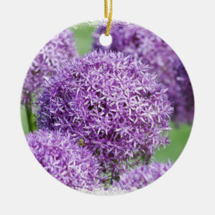 Ornement En Céramique L'allium fleurit l'ornement