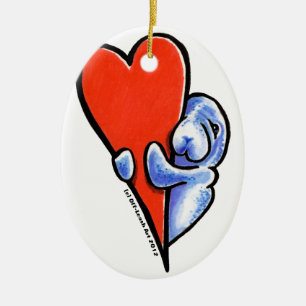 Ornement En Céramique Lamantins d'amour