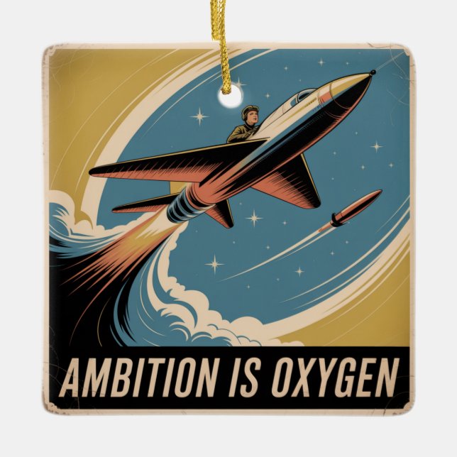 Ornement En Céramique L'ambition est de l'oxygène (Devant)