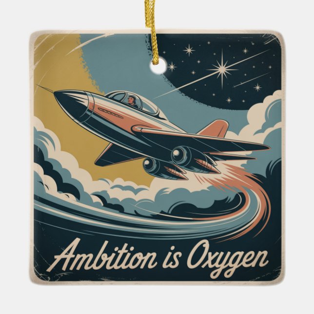 Ornement En Céramique L'ambition est de l'oxygène (Devant)