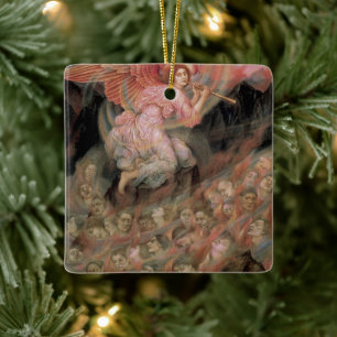 Ornement En Céramique L'ange jouant de la flûte aux âmes en enfer d'Evel