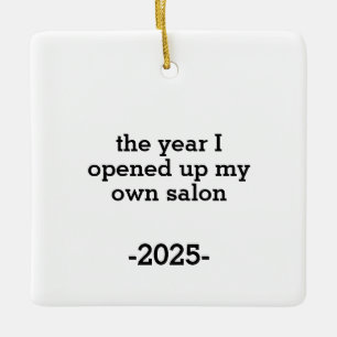 Ornement En Céramique L'année où j'ai ouvert mon propre salon, Salon de