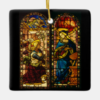 Ornement En Céramique L'Annonciation En Couleurs Multiples