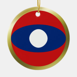 Ornement En Céramique Laos Flag Ornament