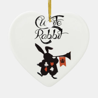 Ornement En Céramique Lapin blanc, Alice au pays des merveilles