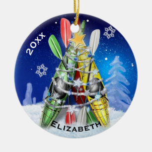 Ornement En Céramique L'arbre de Noël Kayak