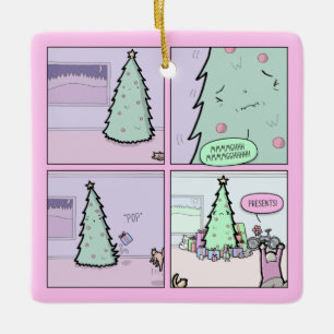Ornement En Céramique L'arbre de Noël Pooping présente l'ornement
