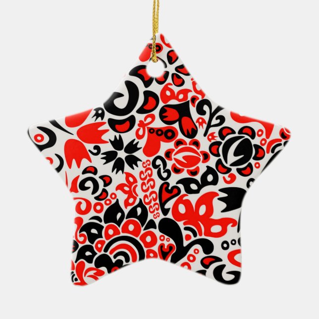 Ornement En Céramique L'art populaire ukrainien motif floral abstact (Devant)