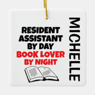 Ornement En Céramique L'Assistant Résident adore Lire PERSONNALISÉ