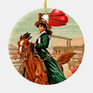 Ornement En Céramique Lasso mon coeur Vintage Valentine