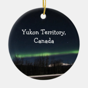 Ornement En Céramique L'aurore Borealis du Yukon ; Souvenir de