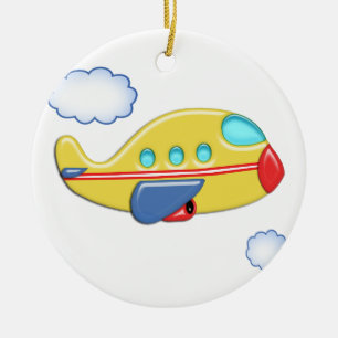 Ornement En Céramique L'avion coloré de l'enfant