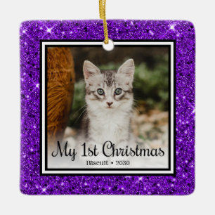 Ornement En Céramique Le 1er Noël de minou