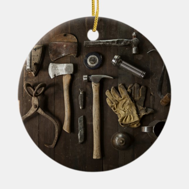 Ornement En Céramique le bricoleur en bois de menuiserie usine la (Devant)