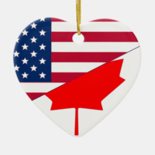 Ornement En Céramique Le Canada et les Etats-Unis, hybrides