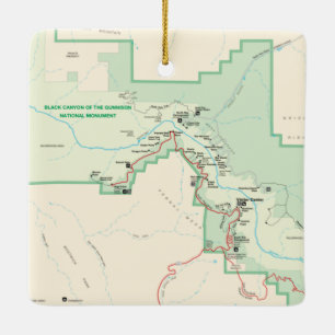 Ornement En Céramique Le Canyon Noir De La Carte De Gunnison