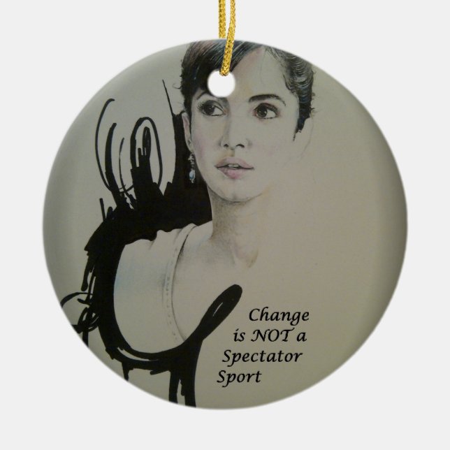 Ornement En Céramique Le changement n'est pas un sport de spectateurs (Devant)