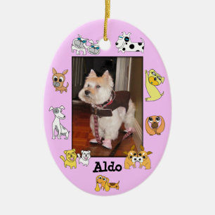 Ornement En Céramique Le chiot ajoutent la couleur ovale de bande