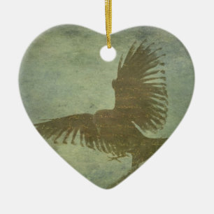 Ornement En Céramique Le Corbeau de la poésie