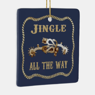 Ornement En Céramique Le Cowboy Occidental Épouse La Jingle Tout Au Long