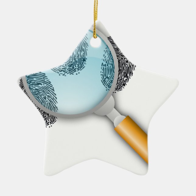 Ornement En Céramique Le doigt révélateur de découverte d'indices relève (Devant)