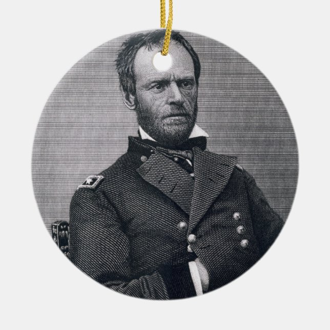Ornement En Céramique Le Général William Tecumseh Sherman, gravé après a (Devant)