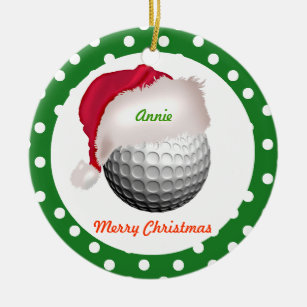 Ornement En Céramique Le golf personnalise l'ornement Père Noël Ball