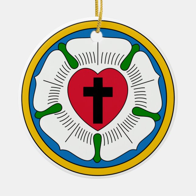 Ornement En Céramique Le Lutheranism Martin Luther de rose de Luther (Devant)