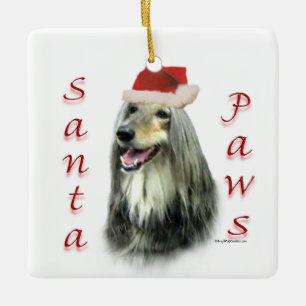 Ornement En Céramique Le Magnet Père Noël Paws d'Afghanistan