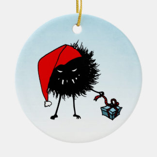 Ornement En Céramique Le mal Noël bug ouverture présent