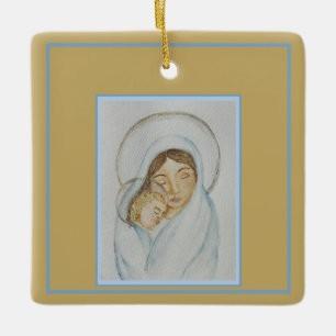 Ornement En Céramique Le manteau de Marie et Noël de l'enfant Jésus
