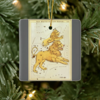 Ornement En Céramique Le miroir de Leo le lion Vintage Constellation Ura