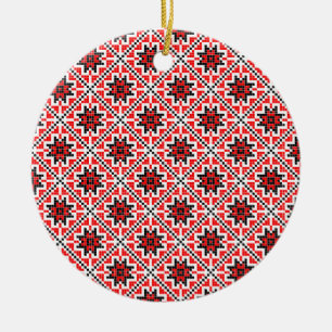 Ornement En Céramique le motif traditionnel roumain du costume ethnique