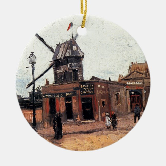 Ornement En Céramique Le Moulin de la Galette par Vincent van Gogh (Devant)