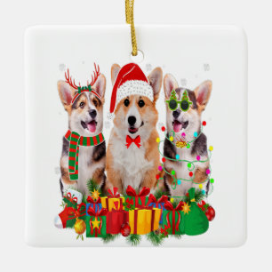 Ornement En Céramique Le Père Noël de Corgi