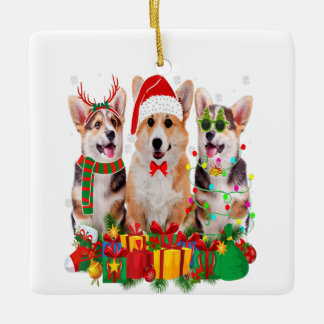 Ornement En Céramique Le Père Noël de Corgi