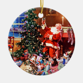 Ornement En Céramique Le père noël la nuit avant Noël