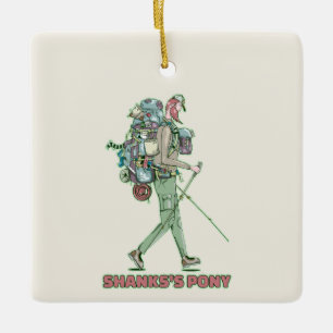 Ornement En Céramique Le poney de Shanks randonneur drôle marche