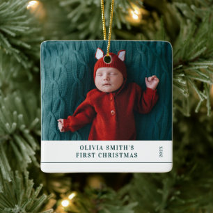Ornement En Céramique Le premier Noël de bébé Annonce des statistiques