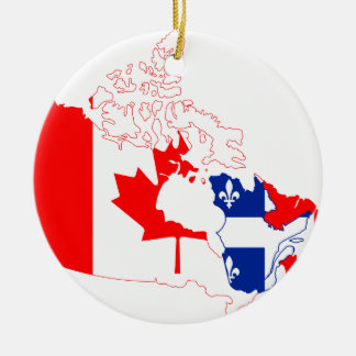 Ornement En Céramique Le Québec dans le drapeau du Canada, carte