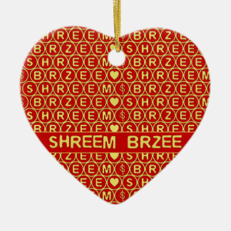Ornement En Céramique Le Red Gold Chant Shreem Brzee attirer la richesse