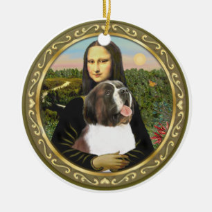 Ornement En Céramique Le Saint Bernard de la Joconde