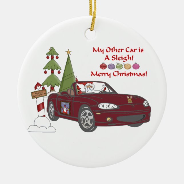 Ornement En Céramique Le Sleigh-Cuivre de Père Noël (Devant)